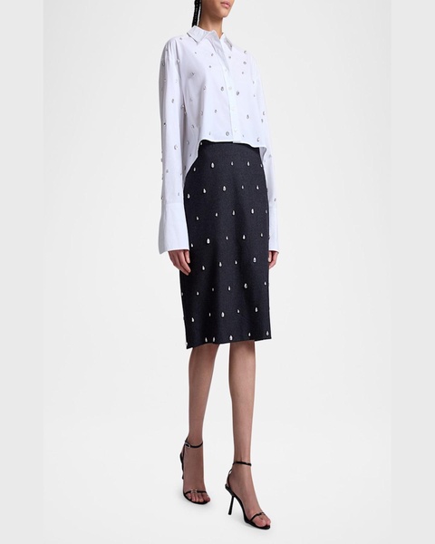 Mackie Boxy Rhinestone Cotton Top