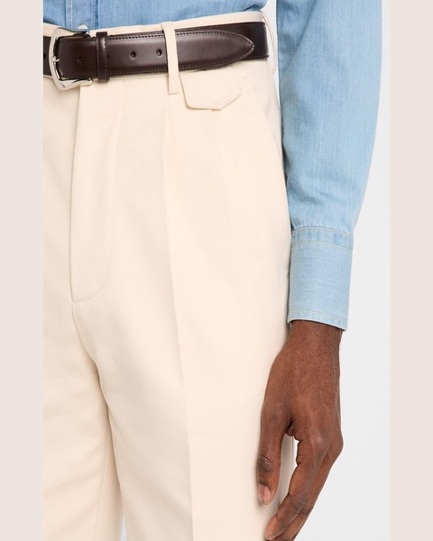 Men's Cotton and Wool Double-Pleated Pants