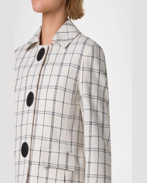 Check Cashew Denim Cropped Jacket