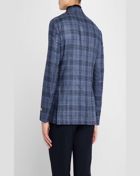 Men's Wool-Silk Check Sport Coat