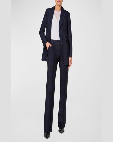 Alvina Blackwatch Seersucker Blazer Jacket