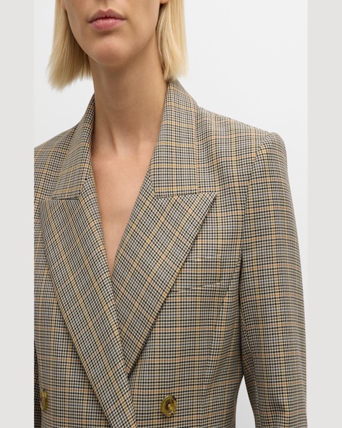 Chelsea Double-Breasted Plaid Blazer