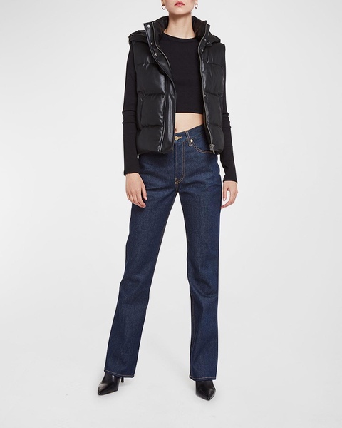 Rocky Faux Leather Puffer Vest 