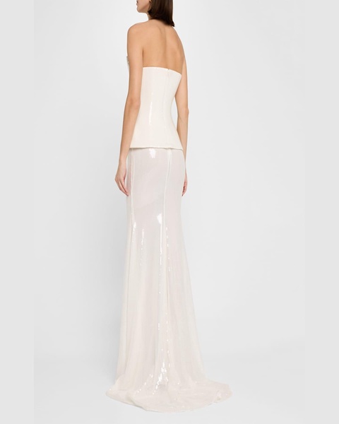 Strapless Longline Corset Sequin Gown
