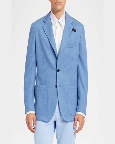 Men's Pique Knit Two-Button Blazer