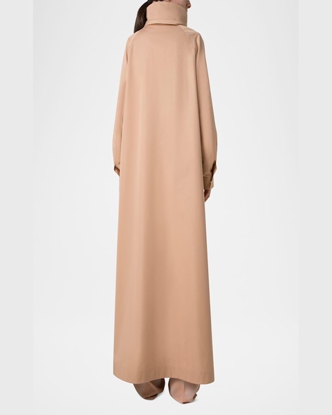 Brady Weather-Resistant Silk Poplin Maxi Coat