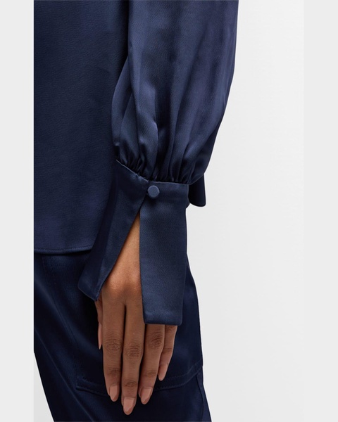 Alice Draped Satin One-Shoulder Top