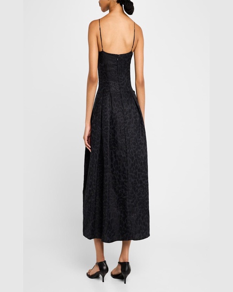 Rickie Dress In Leopard Jacqaurd