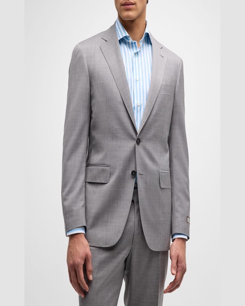 Men's Super 130s Wool Heathered Suit