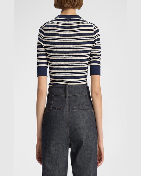 Fisher Pleated Button-Front Top