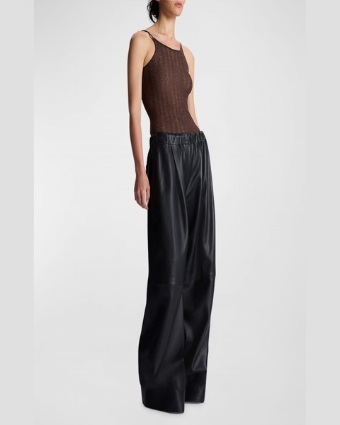 Jones Wide-Leg Leather Pants