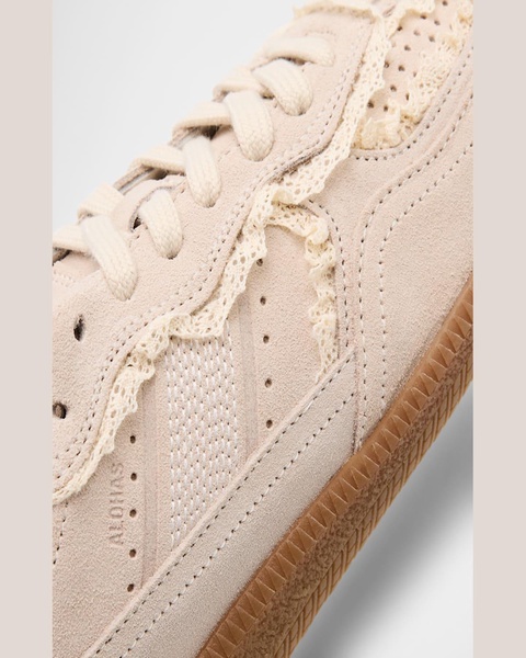 TB.490 Suede Crochet-Trim Sneakers