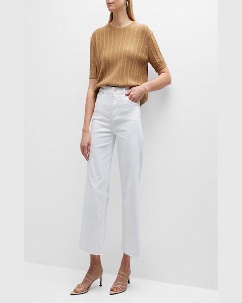 Saige High Rise Wide-Leg Crop Jeans 