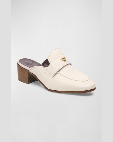 Leather Slided Loafer Mules