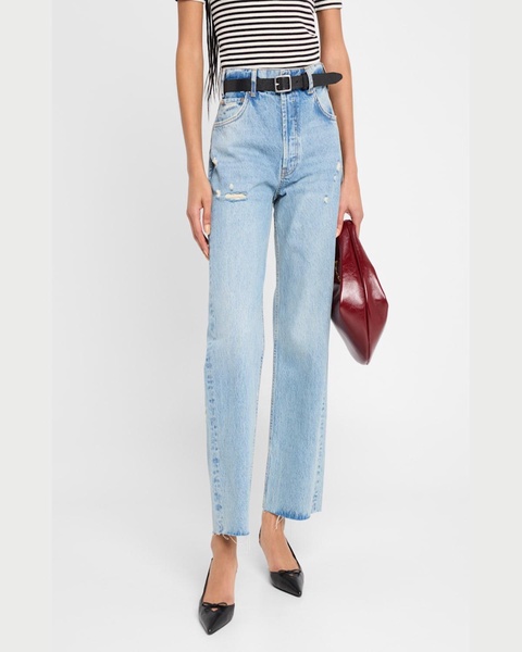 Gavin Distressed Straight-Leg Jeans