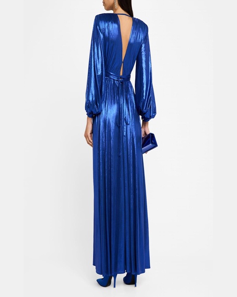 Zoe Side-Slit Deep V-Neck Gown