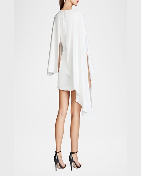 Laure Asymmetric Draped Crepe Mini Dress