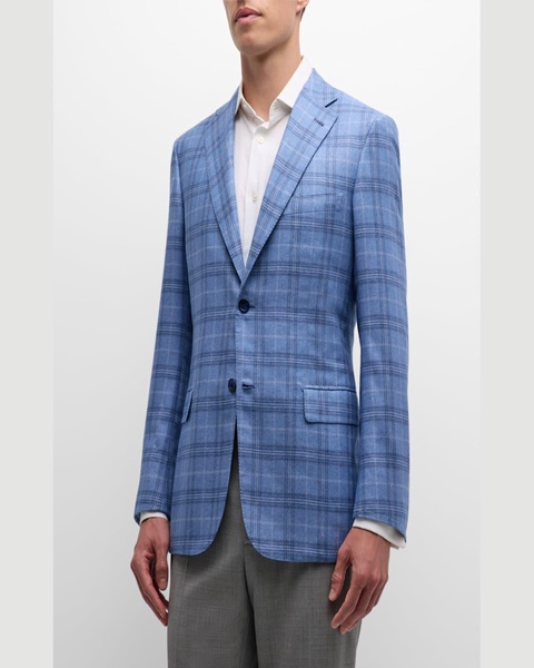 Men's Silk-Cashmere Plaid Sport Coat