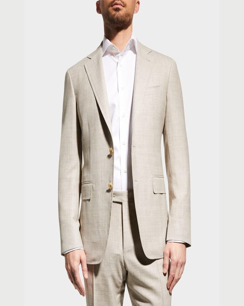 Men's Solid Linen-Blend Suit