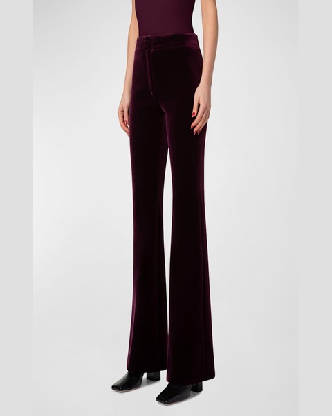 Faris High-Rise Neoprene Velvet Bootcut Pants