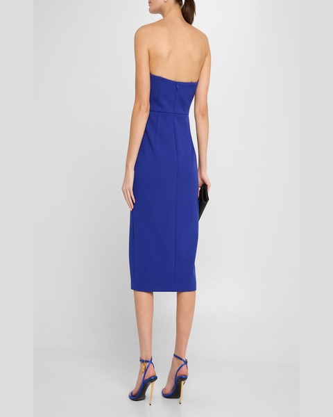Strapless Bead-Embellished Midi Sheath Dress