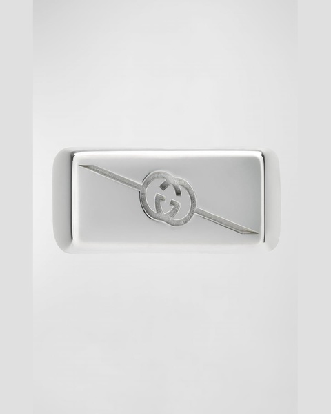 Men's Gucci Tag Ring Chevalier, 7.5mm Silver
