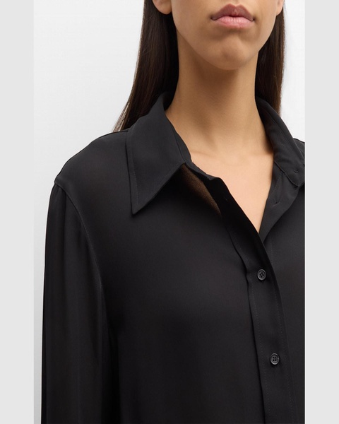 Button-Down Double Georgette Blouse