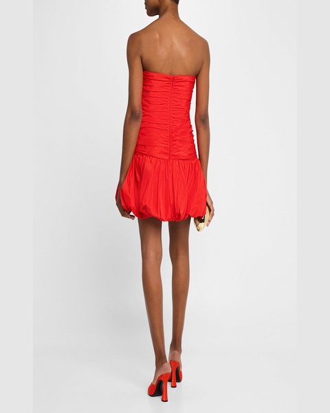 Kennedi Strapless Ruched Taffeta Mini Dress