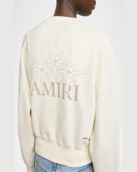 Amiri Starburst Crop Crewneck Sweatshirt
