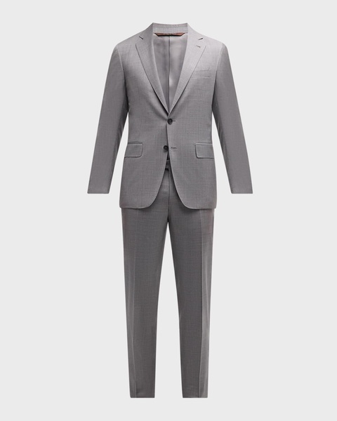 Men's Super 130s Wool Heathered Suit