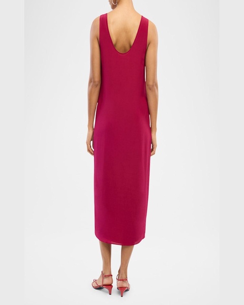 Scoop-Neck Silk Midi Tank Dress