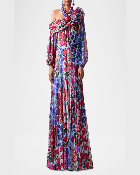 Multi Floral-Print Wide-Leg Palazzo Pants
