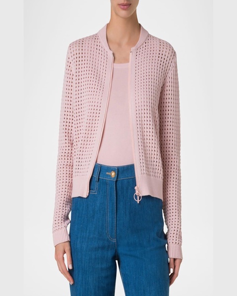 Chunky Mesh Knit Cardigan