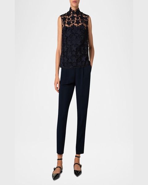 3D Star Embroidery Tulle Blouse