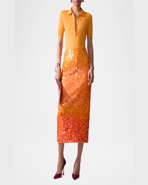 Ombre Sequin Midi Skirt