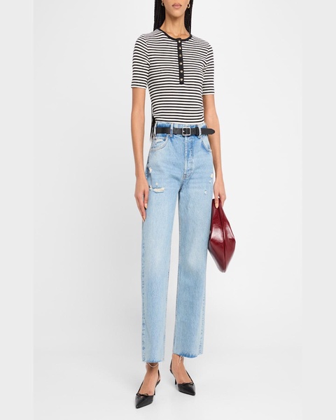 Alessia Stripe Short-Sleeve Tee