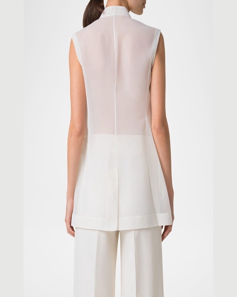 Artina Long Silk Organza Vest