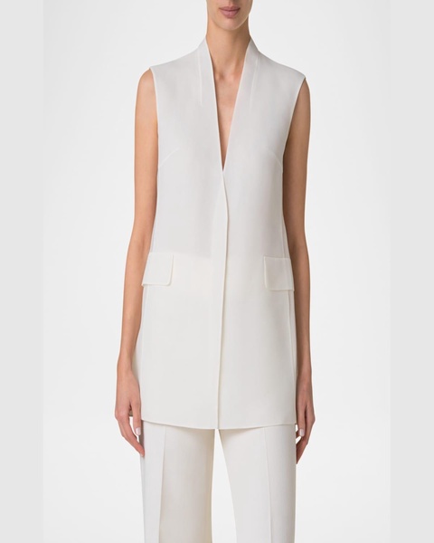 Artina Long Silk Organza Vest