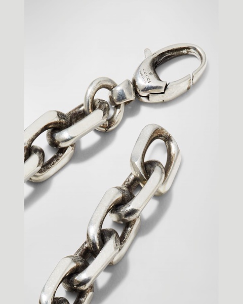 Men's Sterling Silver Interlocking G Link Bracelet