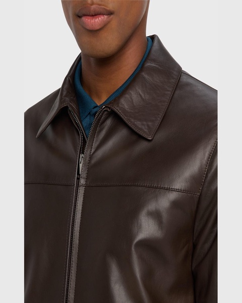 Men's Leather Bomber Jacket