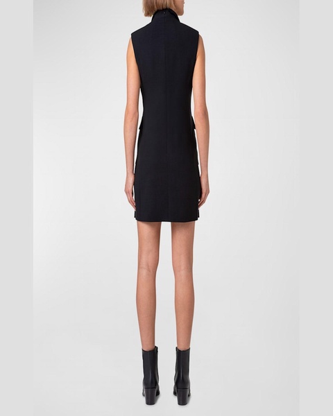 Single-Breasted Sleeveless Mini Tuxedo Dress