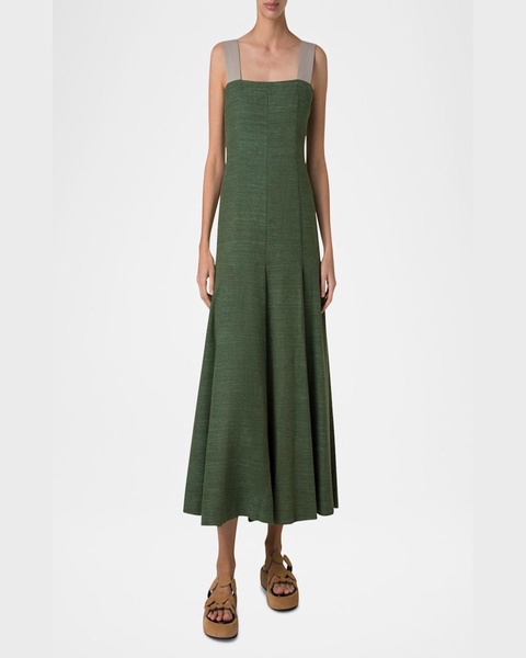 Fit-Flare Indian Silk Midi Dress