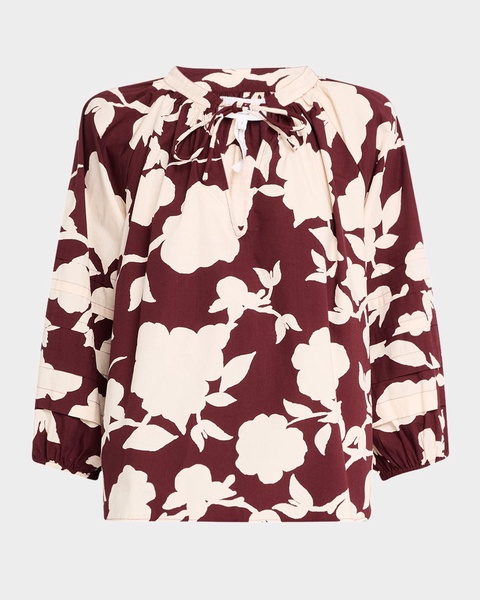 Tule Floral-Print Organic Cotton Top