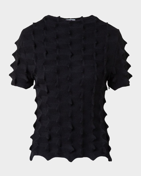 3D Sail Knit Short-Sleeve Sweater