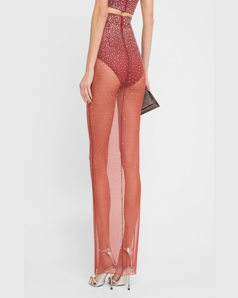 Column Maxi Skirt in Crystal Mesh