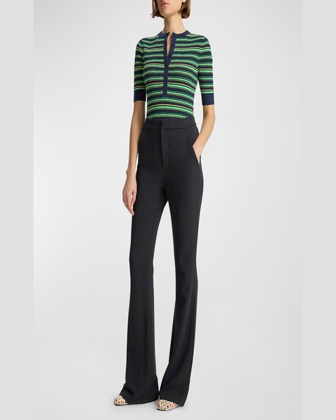 Fisher Pleated Button-Front Top