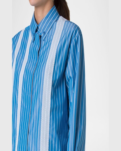 Striped Cotton Poplin Button-Down Shirt