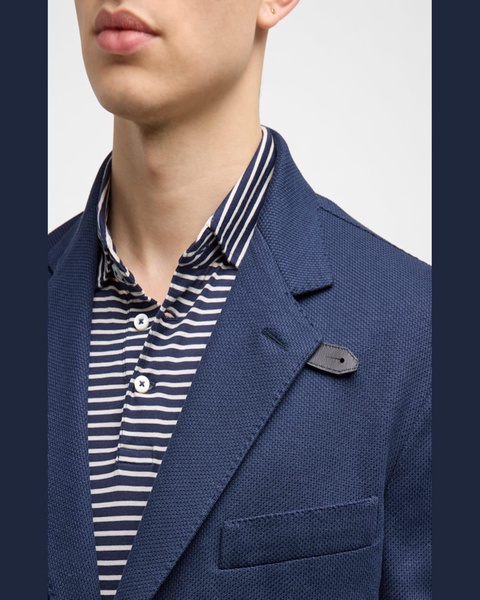 Men's Pique Knit Two-Button Blazer