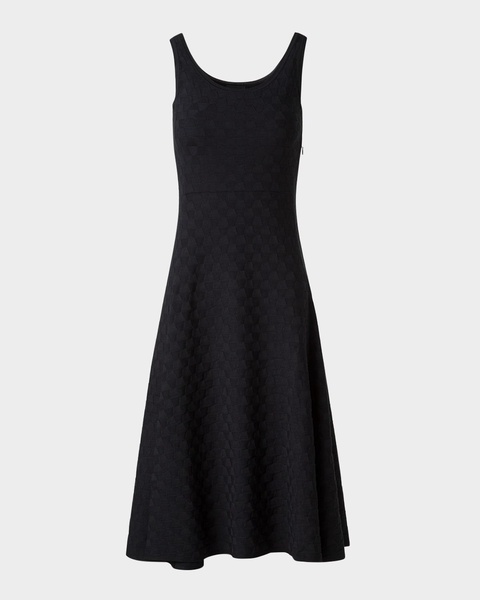 Trapezoid Jacquard Sleeveless Dress