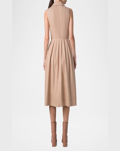 Sleeveless Cotton Midi Shirtdress